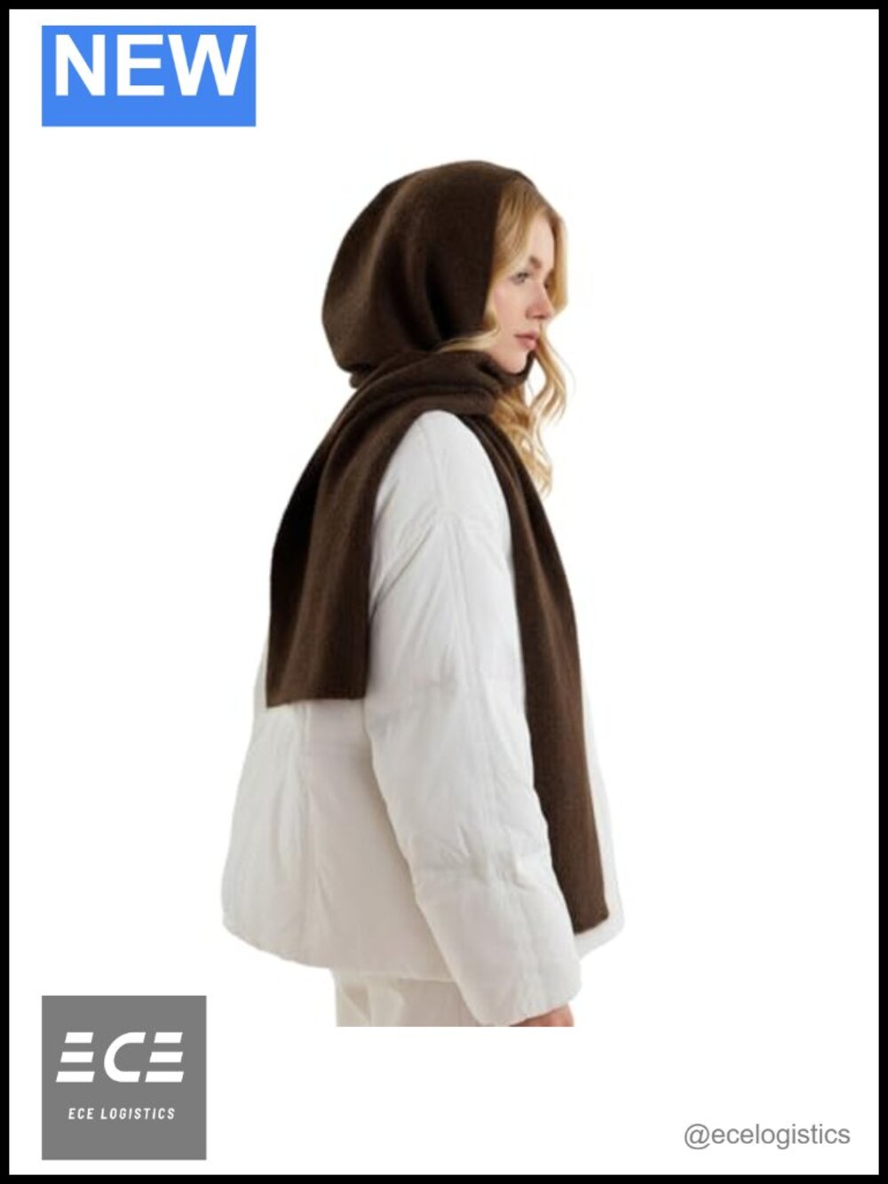 2-in-1 Hooded Scarf & Knit Hat Balaclava Soft Neck Warmer